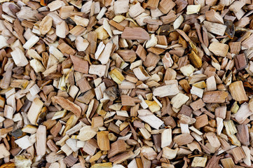 Wood chips for the apple tree. Wood sawdust for the preparation of smoked meat.