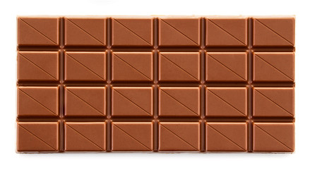 Chocolate bar isolated on white background