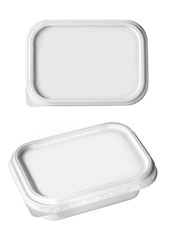 white plastic food container