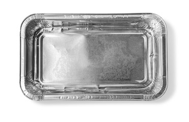Baking dish from a foil on white