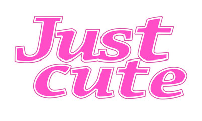 Isolated Just Cute Neon Style Letters