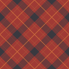 Seamless red and dark blue classic plaid vector pattern.