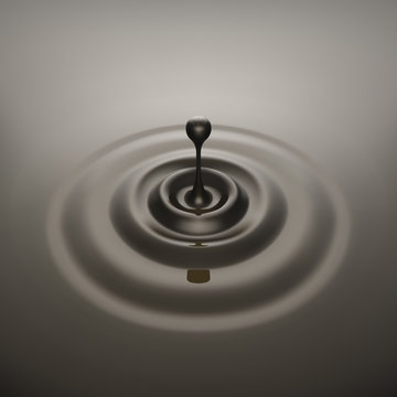Black oil drop circular splash background.