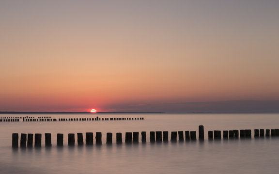 Sonnenuntergang Zempin Buhnen