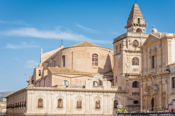 View of the Church of Saint Francis Immaculate in the Noto, Sicily, Italy.