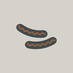 Sausage grilled, vector icon