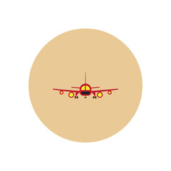 stylish icon in color circle travel airplane