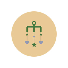 stylish icon in color circle babies Bed carousel