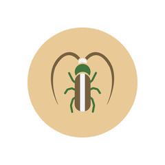 stylish icon in color circle beetle barbel 