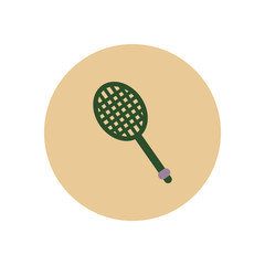 stylish icon in color circle tennis racquet 