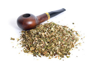 Tobacco pipe with ready-rubbed pipe tobacco