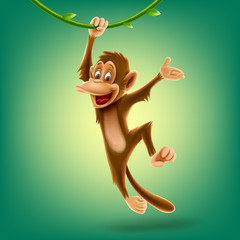 Naklejka premium monkey cartoon