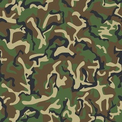 Seamless army classic camouflage pattern. © tuulijumala