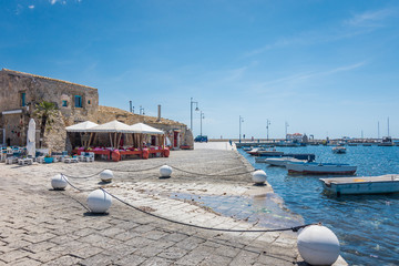 Fishing boats in the port of Marzamemi, Sicily, Italy.