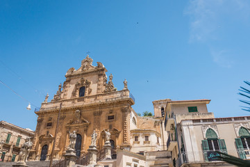Fototapeta na wymiar The Church of San Pietro, Modica, Sicily, Italy.