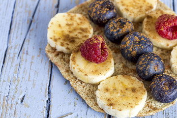 Healthy toast .Selective focus, close up