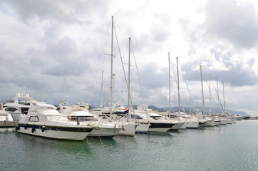Obraz premium Row of yachts in the port of La Spezia, Italy