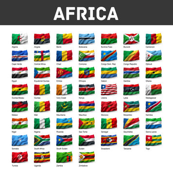 Set of African flags