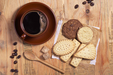 Coffee and various cookies