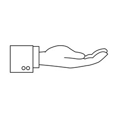 hand business man hold concept outline vector illustration