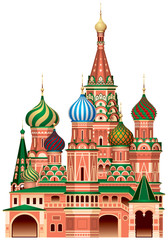 Fototapeta na wymiar Moscow Saint Basil's Cathedral, Vasily Blazhenny Cathedral in the Red Square, Russian landmark realistic vector illustration