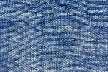 Naklejka premium Blue hessian sack cloth texture.