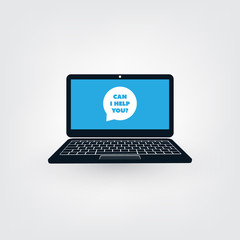 Can I Help You? - AI, Voice Assistant, Speech Driven Modern User Interface on Laptop Computer