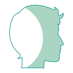 profile silhouette head man male avatar vector illustration