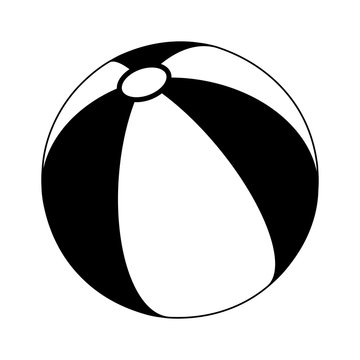 Beach Ball  Silhouette Vector Symbol Icon Design.