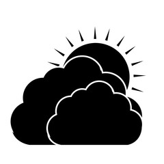 clouds and sun icon over white background. vector illlustration