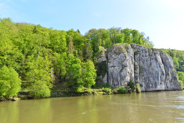 Fototapeta na wymiar Donaudurchbruch bei Weltenburg in Niederbayern