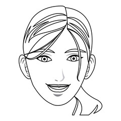 pretty face woman smile hair style vector illustration