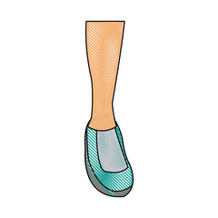 drawing feet sneaker sport shoe design icon vector illustration