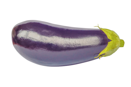 Fresh eggplant isolated on white background.