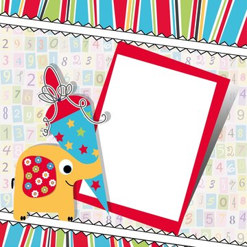 Elefant mit Schult&uuml;te auf Karte
