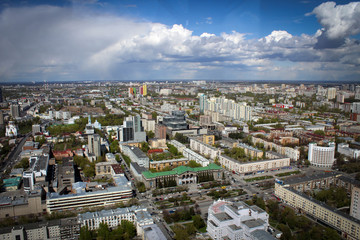 Панорама Екатеринбурга с небоскреба Высоцкий, Россия