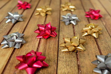 Background of bows for gifts