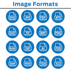 Image format icons - PNG, JPG, EPS, PDF, SVG