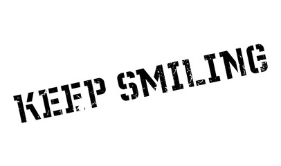 Keep Smiling rubber stamp. Grunge design with dust scratches. Effects can be easily removed for a clean, crisp look. Color is easily changed.