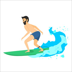 Man riding on surfboard