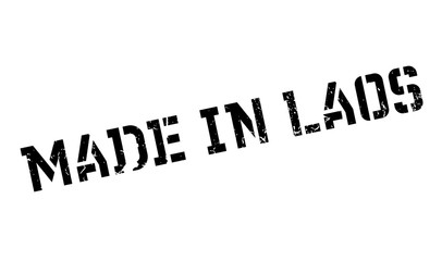 Made In Laos rubber stamp. Grunge design with dust scratches. Effects can be easily removed for a clean, crisp look. Color is easily changed.
