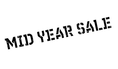 Mid Year Sale rubber stamp. Grunge design with dust scratches. Effects can be easily removed for a clean, crisp look. Color is easily changed.