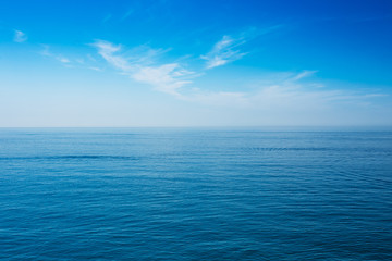 Sea Ocean And Blue Clear Sky Background