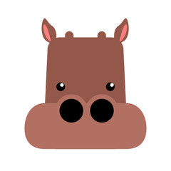 Isolated abstract hippo