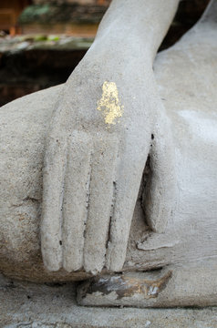 white buddha statue around wat yai chai mongkhon