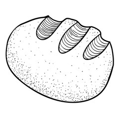 Isolated bread sketch