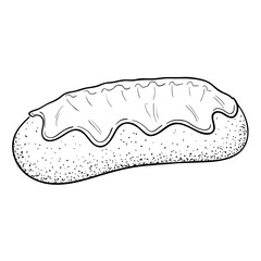 Isolated bread sketch