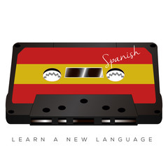 Naklejka premium Isolated colored cassette