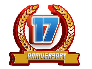 17th celebration event number for poster or invitation © yantiadja