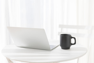 laptop on table